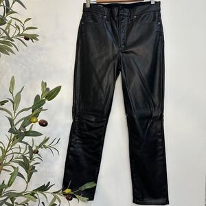 GAP Brown Faux Leather ‘90s Straight High Rise Pants – Size 29 (8P)
